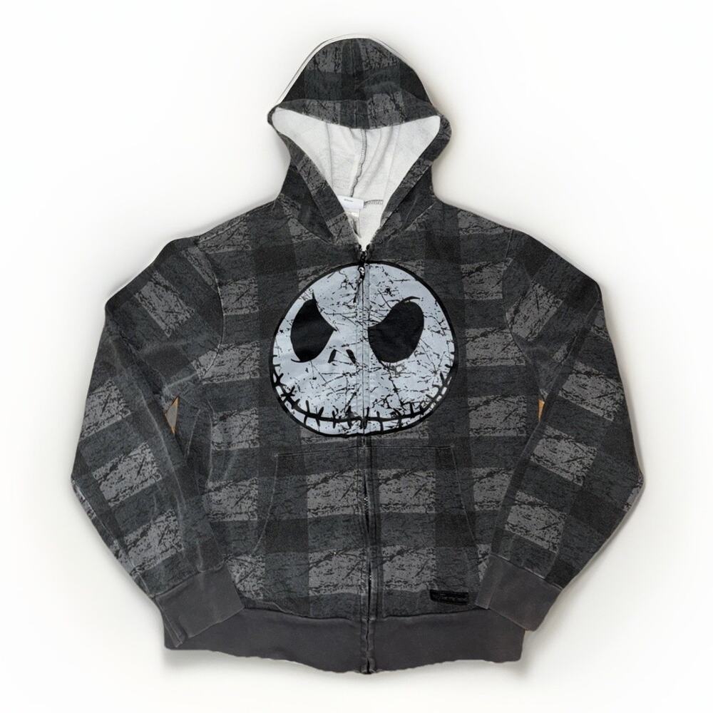 Nightmare Before Christmas Full Zip Sweater Grey Medium 21x25